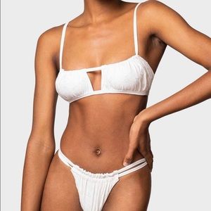 ✨NWT✨ Blackbough Swim Paige Eyelet White Bikini Top Small